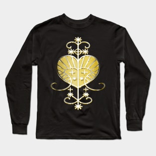 Erzulie Voodoo Veve - Yellow-Gold Fill Long Sleeve T-Shirt